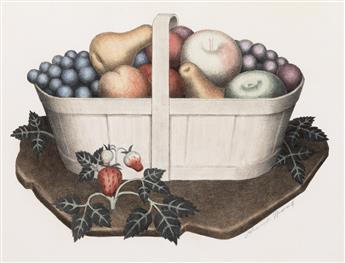 GRANT WOOD Three lithographs with hand coloring in watercolor.